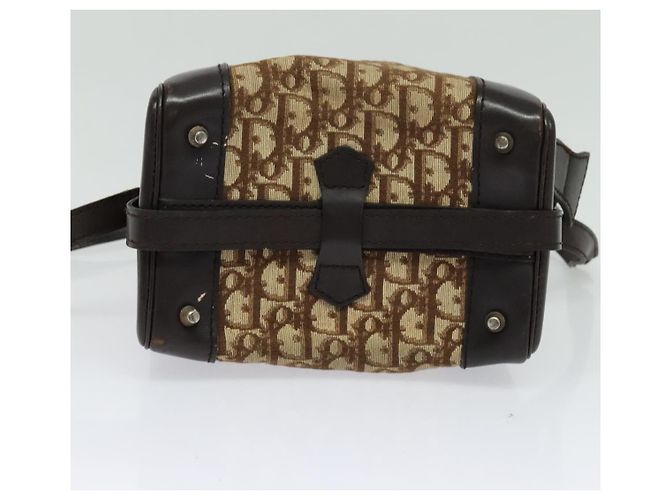 Borsa a Spalla in Tela Trotter Christian Dior Marrone Oro Auth BA4009 D'oro - vista 5
