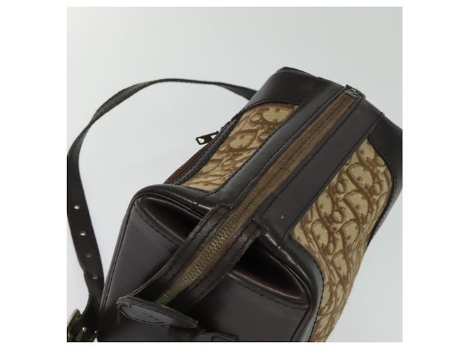 Borsa a Spalla in Tela Trotter Christian Dior Marrone Oro Auth BA4009 D'oro - vista 6