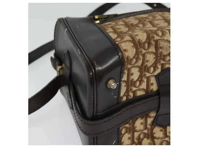 Borsa a Spalla in Tela Trotter Christian Dior Marrone Oro Auth BA4009 D'oro - vista 9