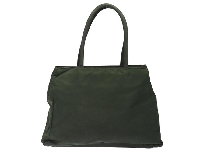 PRADA Tote Bag aus Nylon Khaki Silber authentisch bs28055 - Ansicht 2