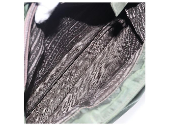 PRADA Tote Bag aus Nylon Khaki Silber authentisch bs28055 - Ansicht 22