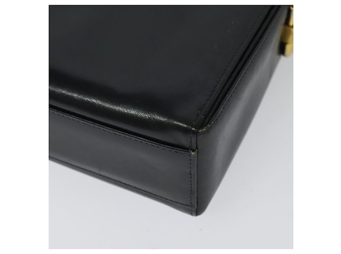 Borsa a Spalla Gancini in Pelle Nera e Oro Salvatore Ferragamo Auth 135489 Nero D'oro - vista 17