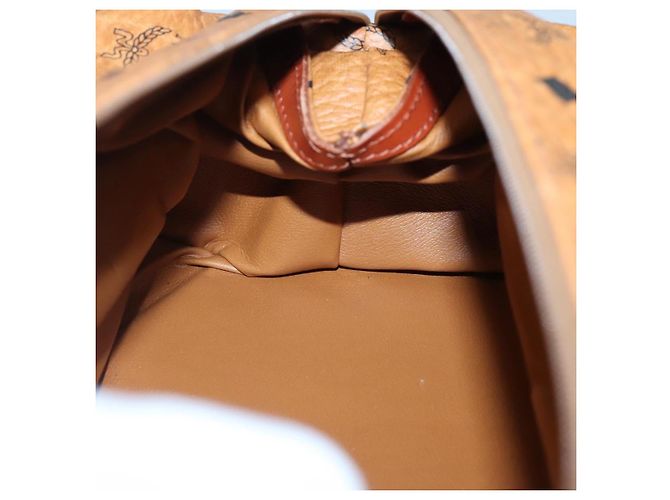 Pochette Vicetos in PVC Pelle MCM Logogram Marrone Oro Auth BA4160 D'oro - vista 16