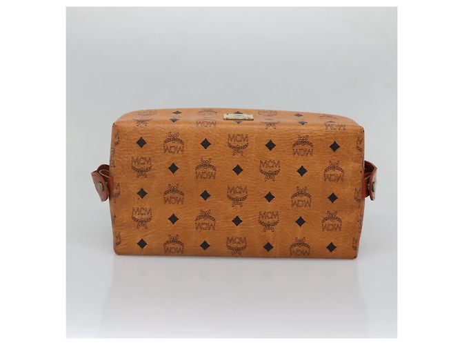 Pochette Vicetos in PVC Pelle MCM Logogram Marrone Oro Auth BA4160 D'oro - vista 6