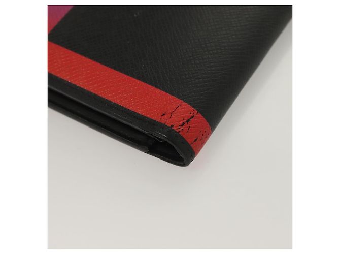 LOUIS VUITTON Cartera Larga Braza en Taiga Rainbow M30349 LV Auth 133008 Negro - vista 16