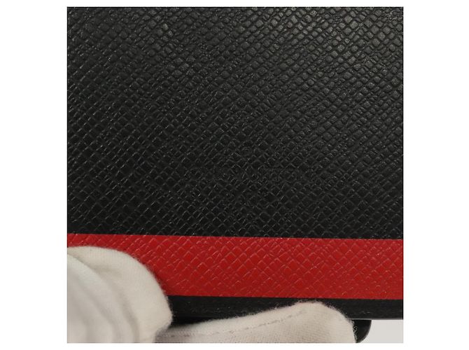 LOUIS VUITTON Cartera Larga Braza en Taiga Rainbow M30349 LV Auth 133008 Negro - vista 17