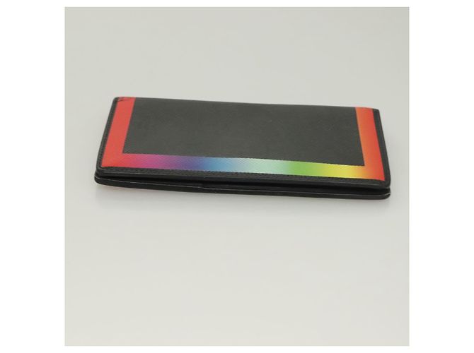 LOUIS VUITTON Cartera Larga Braza en Taiga Rainbow M30349 LV Auth 133008 Negro - vista 3