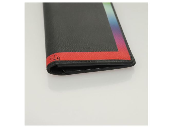 LOUIS VUITTON Cartera Larga Braza en Taiga Rainbow M30349 LV Auth 133008 Negro - vista 6