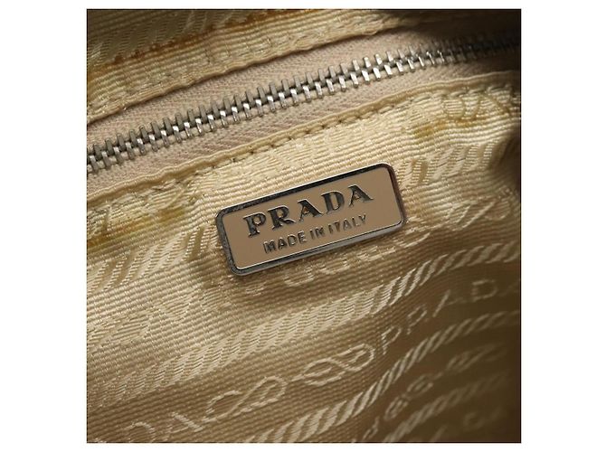 Borsa a Spalla PRADA in Nylon Pelle Marrone Argento Autentica 132575 - vista 19