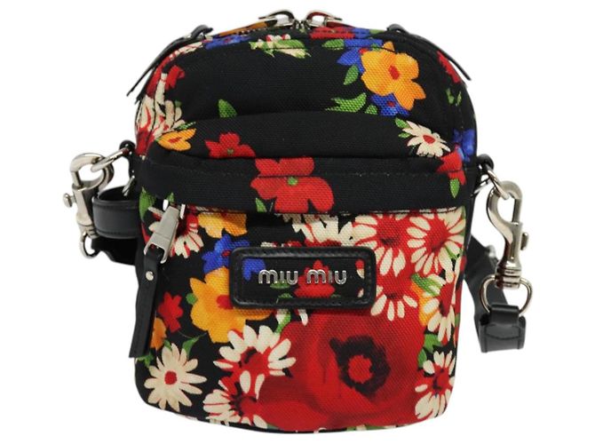 Borsa a Spalla Miu Miu in Tela Nera e Oro Auth 132826 Nero D'oro - vista 13