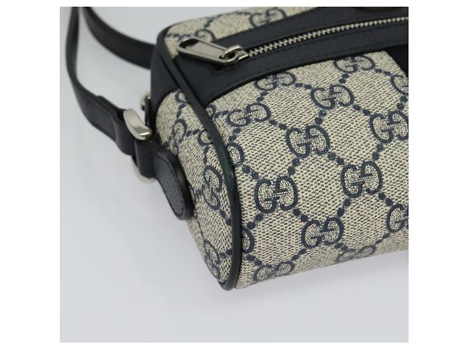 Borsa a Spalla Gucci GG Supreme Sherry Line PVC Blu Navy Rosso Auth 135549 - vista 9