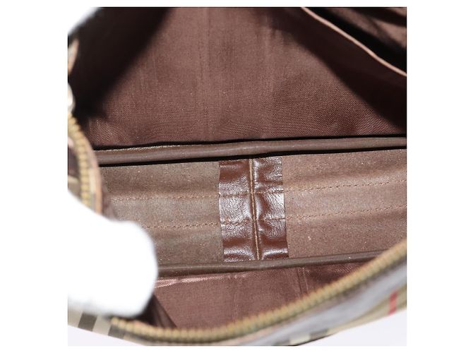 Autre Marque Borsa a Spalla Burberrys Nova Check in Tela Beige Auth BA4043 - vista 11