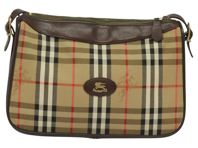 Autre Marque Borsa a Spalla Burberrys Nova Check in Tela Beige Auth BA4043 - vista 13