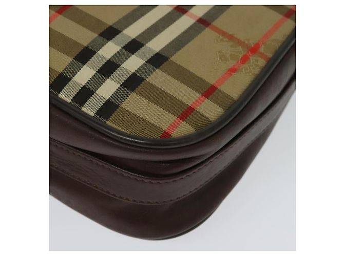 Autre Marque Borsa a Spalla Burberrys Nova Check in Tela Beige Auth BA4043 - vista 16