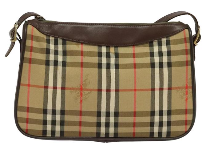 Autre Marque Borsa a Spalla Burberrys Nova Check in Tela Beige Auth BA4043 - vista 2