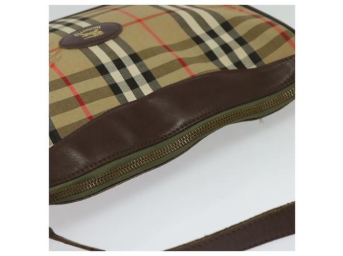 Autre Marque Borsa a Spalla Burberrys Nova Check in Tela Beige Auth BA4043 - vista 6