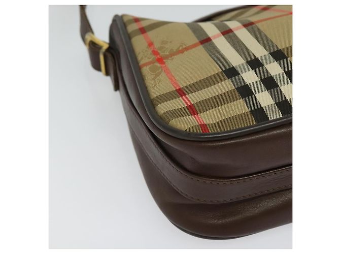 Autre Marque Borsa a Spalla Burberrys Nova Check in Tela Beige Auth BA4043 - vista 9