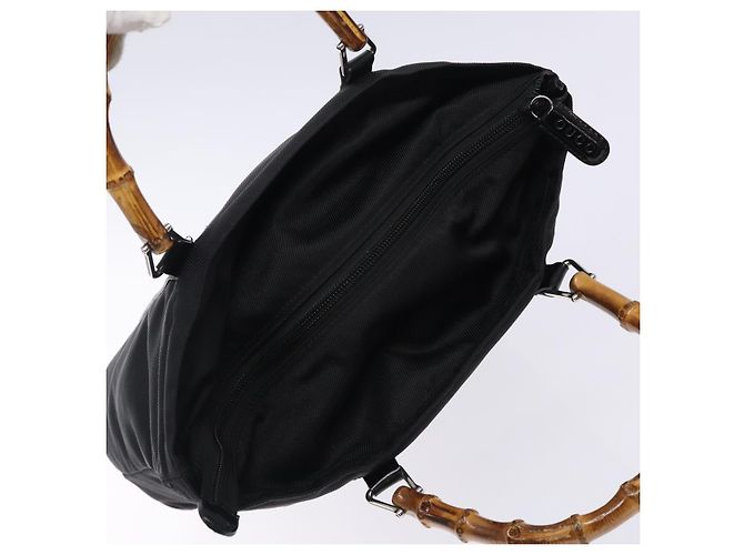 Borsa Tote in Nylon Nero e Argento Gucci Bamboo 000 1998 0508 Auth bs28079 - vista 4