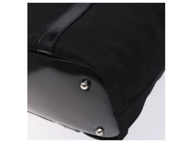 Borsa Tote in Nylon Nero e Argento Gucci Bamboo 000 1998 0508 Auth bs28079 - vista 7