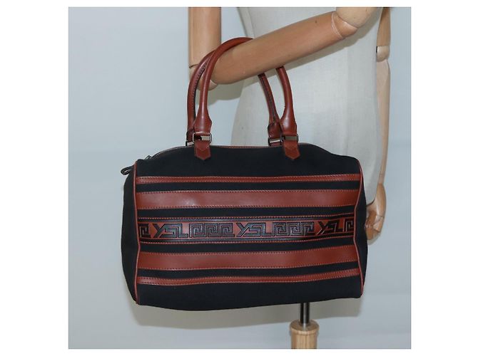 SAINT LAURENT Hand Bag Canvas Brown Auth BA4050 - view 20