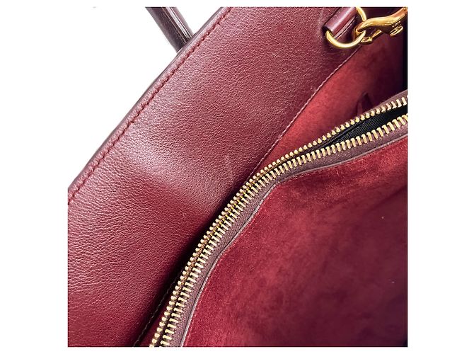 Saint Laurent Borsa tote piccola in pelle Sac De Jour bordeaux Bordò - vista 11