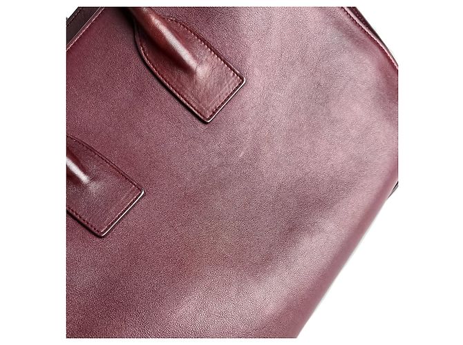 Saint Laurent Borsa tote piccola in pelle Sac De Jour bordeaux Bordò - vista 12