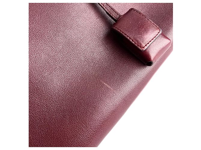 Saint Laurent Borsa tote piccola in pelle Sac De Jour bordeaux Bordò - vista 13
