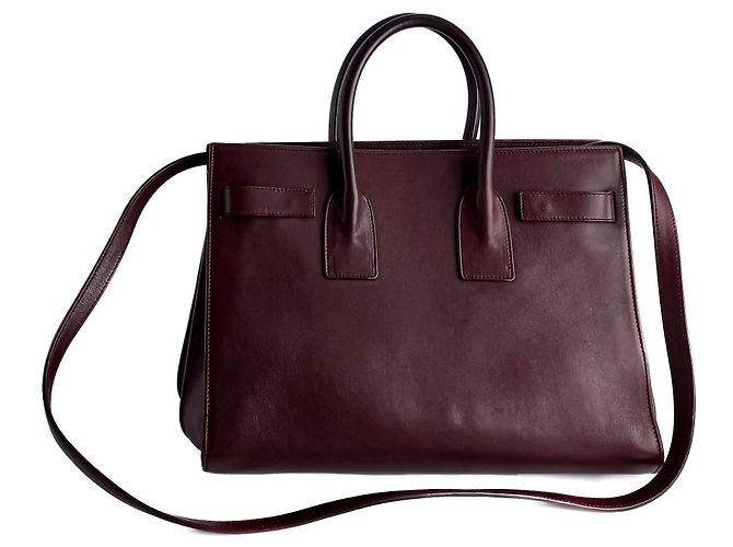 Saint Laurent Borsa tote piccola in pelle Sac De Jour bordeaux Bordò - vista 4