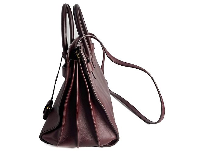 Saint Laurent Borsa tote piccola in pelle Sac De Jour bordeaux Bordò - vista 6