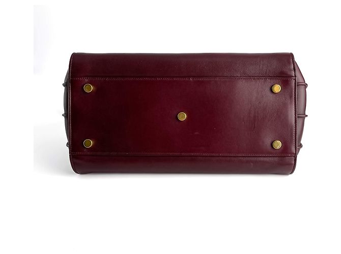 Saint Laurent Borsa tote piccola in pelle Sac De Jour bordeaux Bordò - vista 7