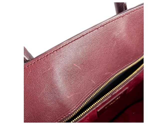 Saint Laurent Borsa tote piccola in pelle Sac De Jour bordeaux Bordò - vista 9