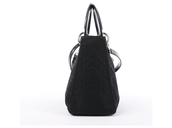 Borsa Lady Dior Cannage in nylon nero di Christian Dior - vista 5