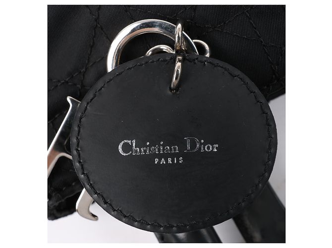 Borsa Lady Dior Cannage in nylon nero di Christian Dior - vista 7