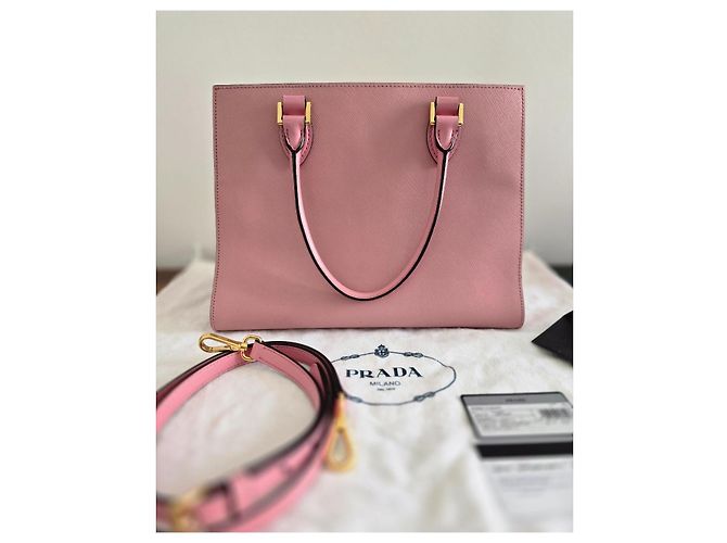 Prada Cuero suave Saffiano Rosa - vista 2