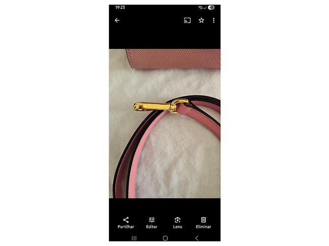 Prada Cuero suave Saffiano Rosa - vista 7