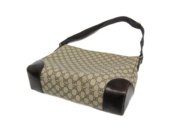 Borsa a Spalla Gucci GG Supreme Marrone Beige - vista 2