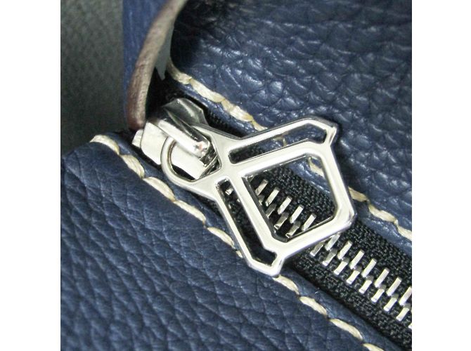 Borsa in pelle da donna BREGANCON di Moreau Argento Blu navy - vista 14