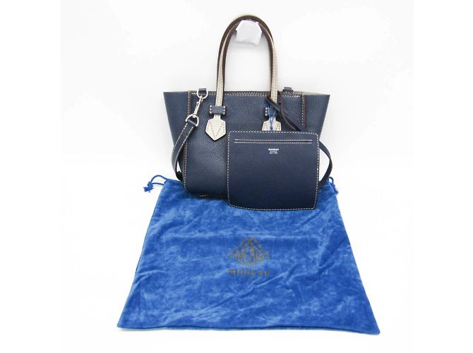 Borsa in pelle da donna BREGANCON di Moreau Argento Blu navy - vista 2
