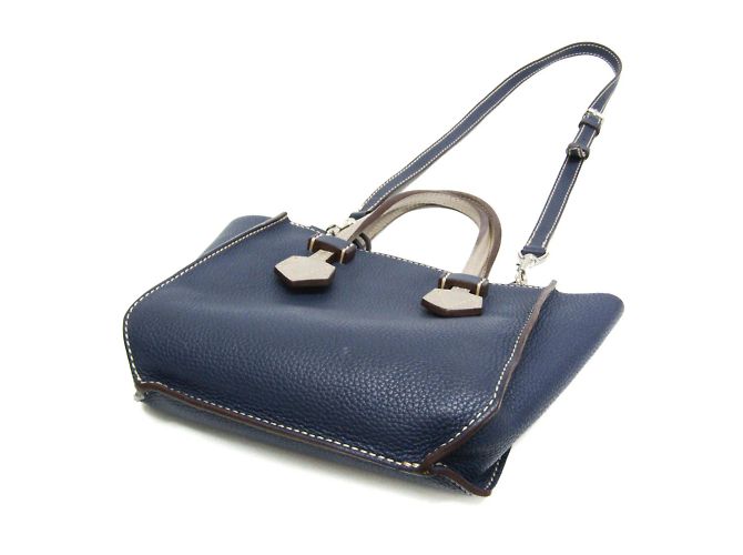 Borsa in pelle da donna BREGANCON di Moreau Argento Blu navy - vista 3