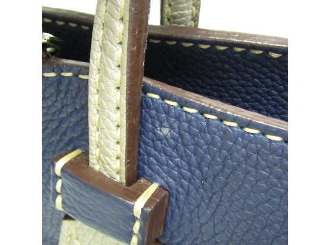 Borsa in pelle da donna BREGANCON di Moreau Argento Blu navy - vista 9