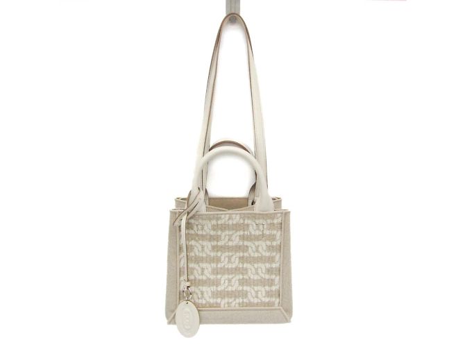Tod's Doppelgriff-Shopper Weiß Beige - Ansicht 2
