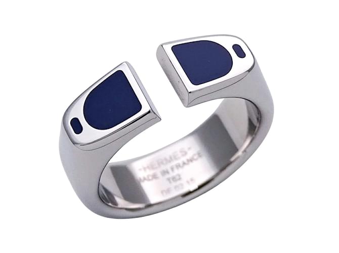 Hermes Hermès Etrier Men's Ring Blue - view 2