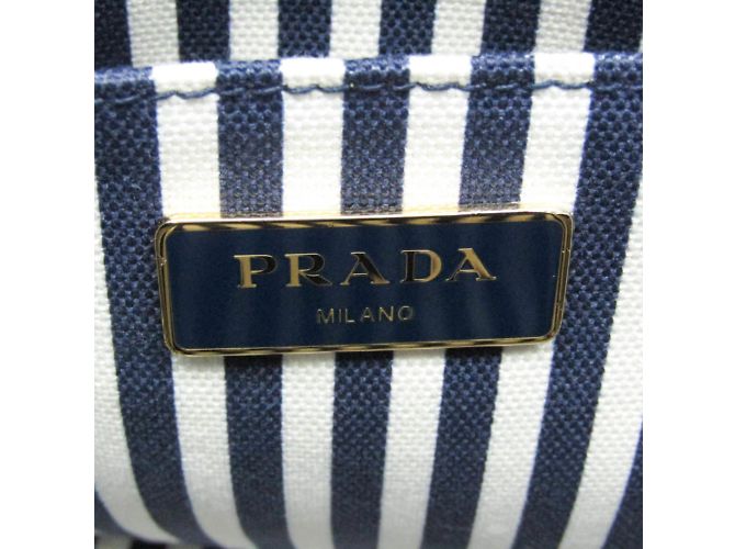 Tote Damentasche aus Canvas Prada Canapa S Größe 1BG439 Blau - Ansicht 11