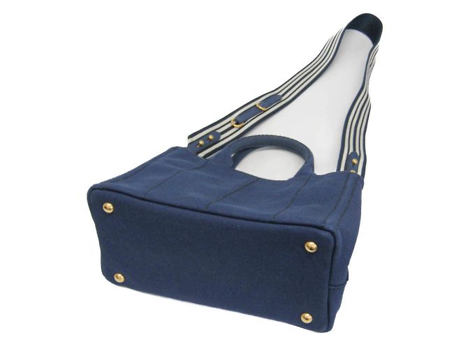 Tote Damentasche aus Canvas Prada Canapa S Größe 1BG439 Blau - Ansicht 3