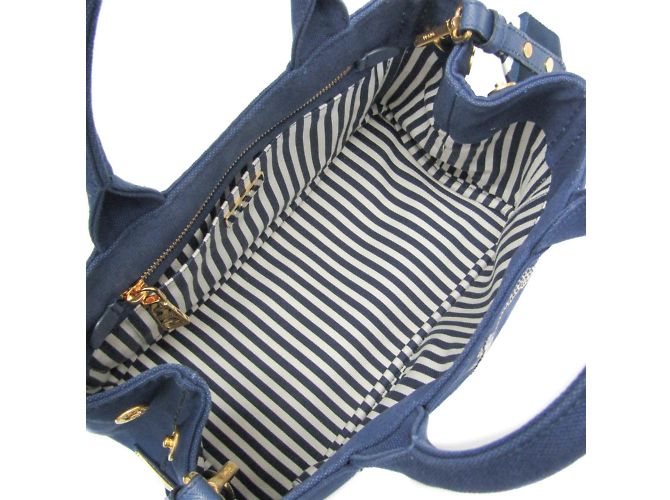 Tote Damentasche aus Canvas Prada Canapa S Größe 1BG439 Blau - Ansicht 4