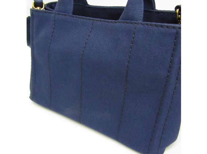Tote Damentasche aus Canvas Prada Canapa S Größe 1BG439 Blau - Ansicht 5