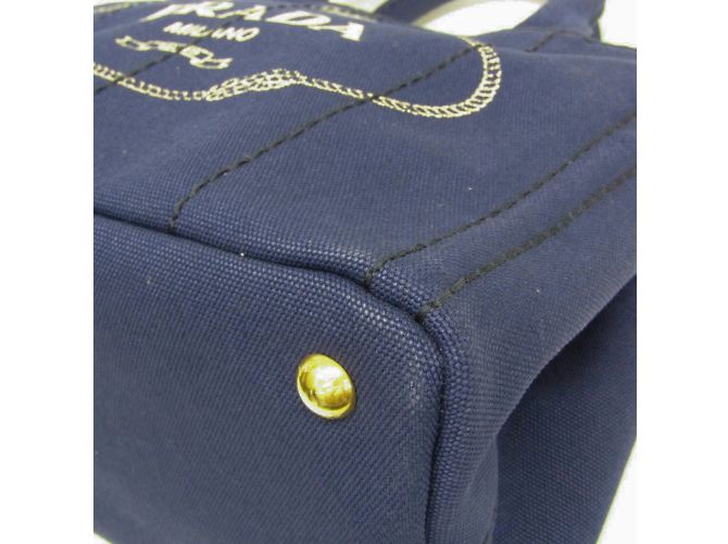 Tote Damentasche aus Canvas Prada Canapa S Größe 1BG439 Blau - Ansicht 7
