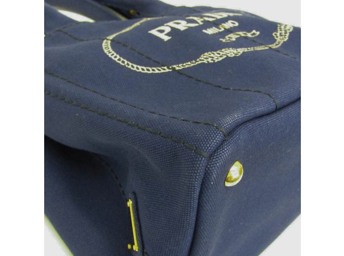 Tote Damentasche aus Canvas Prada Canapa S Größe 1BG439 Blau - Ansicht 8