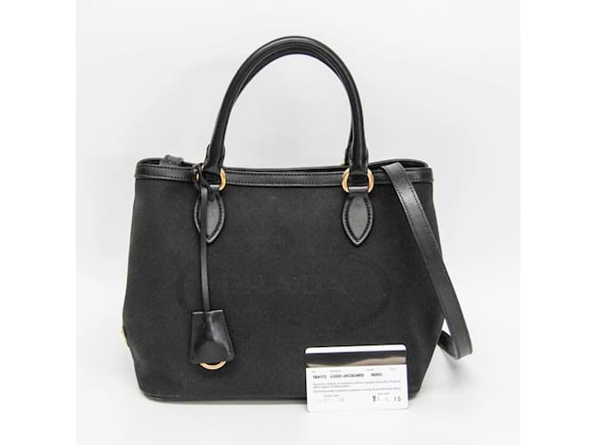 Borsa Prada LOGO JACQUARD 1BA172 Nero - vista 2