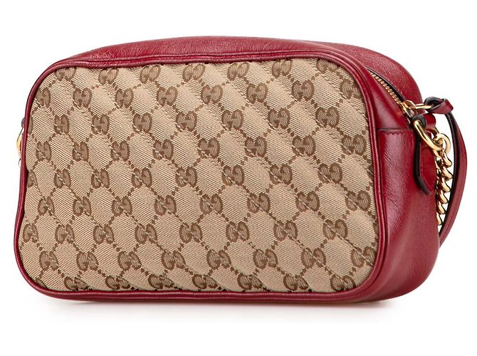Gucci Piccola Borsa a Spalla Matelassé GG Marmont Marrone Beige - vista 2